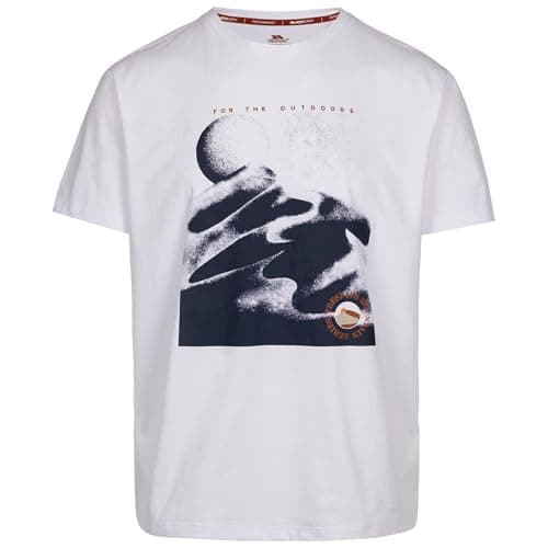 Image of Trespass Mens Casual T-Shirt Short Sleeves and Quickdry with Graphic Sagnay White