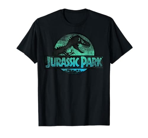 Image of Jurassic Park Turquoise Safari Circle Logo T-Shirt