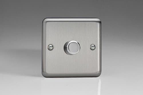 Image of Varilight Single V-Pro Rotary 2-Way LED Dimmer 1 x 0-120W - Value Matt Chrome With Brushed Steel Knob, JSP401