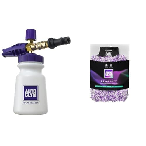 Image of Autoglym Polar Blaster Snow Foam Lance, Car Wash Foam Gun For Pressure Washer Application & Polar Car Wash Mitt with Storage and Washbag Included, Premium Fine Microfibre Strands, Scratch-Free Results
