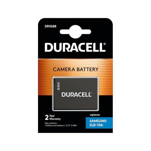 Image of Duracell Rechargeable DR9688 Battery for Samsing SLB-10A Digital Camera,Black