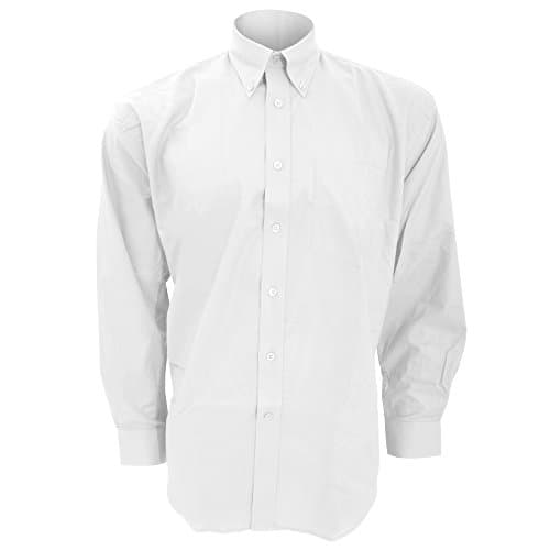 Image of Kustom Kit Mens Workwear Oxford Long Sleeve Shirt (14.5inch) (White)