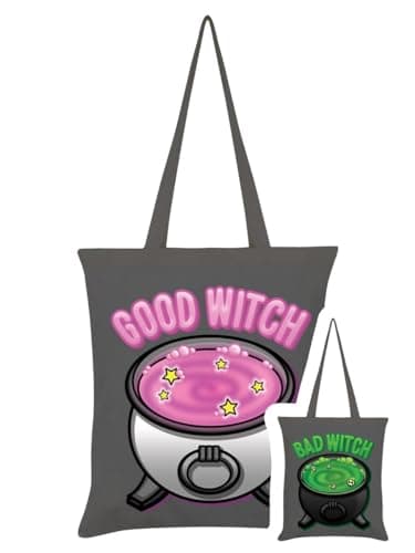 Image of Grindstore Good Witch Bad Witch Graphite Grey Double Sided Tote Bag