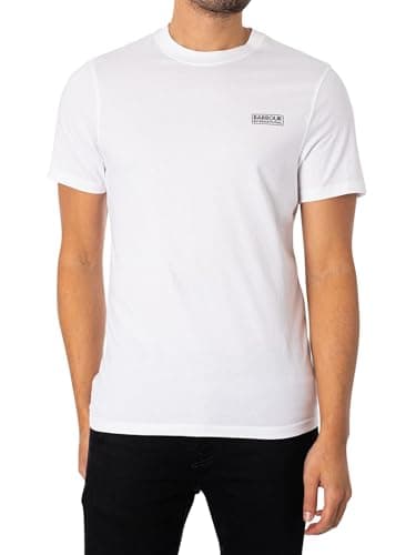 Image of Barbour International Mens Regular Fit Small Logo T-Shirt White L