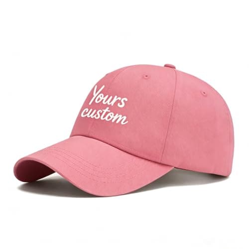 Image of mememom Personalised Baseball Caps with Name Text Logo, Baseball Caps for Mens with Adjustable Buckle,Personalised Caps for Adults,Custom Embroidery Hats for Golf Running Sports Outdoor