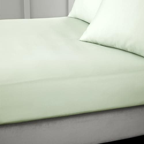Image of Bianca 400 Thread Count Cotton Sateen King Fitted Sheet Green