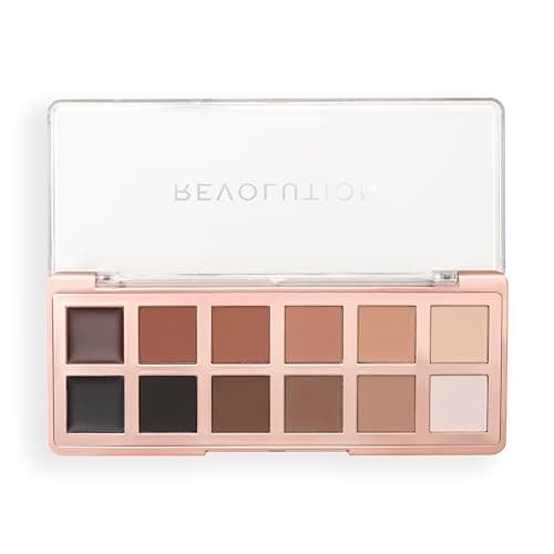 Image of Revolution The Master Icon Matte Nudes Palette, 12 Eyeshadow Shades, High-Impact Pigment, Vegan & Cruelty-Free