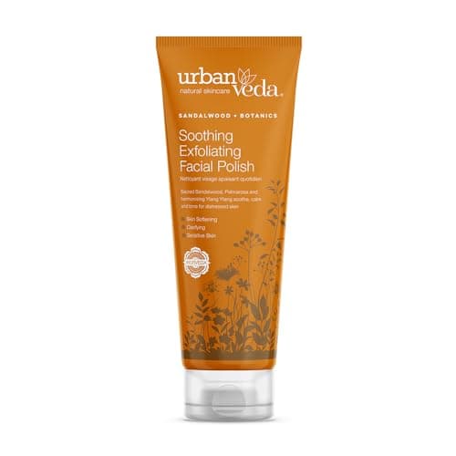 Image of Urban Veda Soothing Face Scrub | Exfoliating Face Scrub for Dry Skin | Black Head Remover for Face with Sandalwood | Face Exfoliator for Sensitve Skin | Gentle FaceScrub for Women & Men |1 x125ml