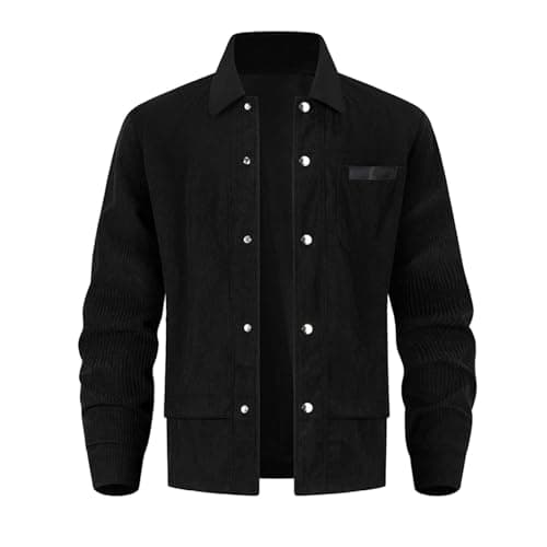 Image of Generisch Shirt Jacket Men's Cotton Long Sleeve Work Shirt Sporty Blazer with Button Placket Casual Jacket Breathable Wind Protection Transition Jacket Lightweight Men Y2K Streetwear with Pockets Work