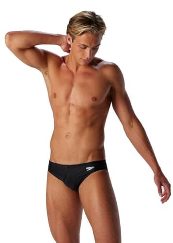 Image of Speedo Men's Solar Brief | Summer Style | Beach Wear | 5cm Coverage Swimwear, Black, 32