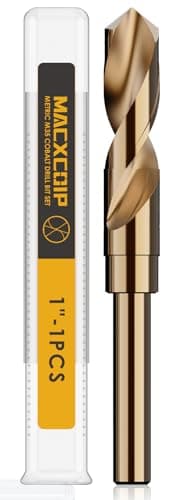 Image of MACXCOIP 1" Cobalt Drill Bit Set - 6Inch Length, M35 High Speed Steel Jobber Length Drill Bit Kit for Hardened Metal, Stainless Steel, Cast Iron, Wood and Plastic, with Index Storage Case