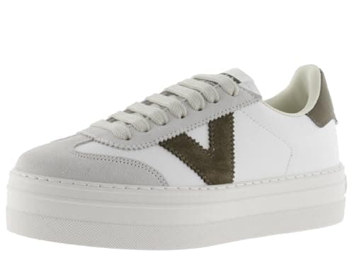 Image of victoria Barcelona Ciclista Leather Effect Low-Top Trainers & Platform & Color & Split Leather Pieces 1092173 for Women KAKI 37