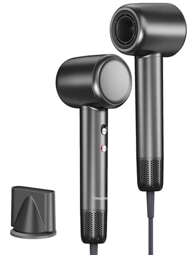 Image of TRANXPHIT High Speed Hair Dryer: 160 000 RPM High Velocity Brushless Motor Blow Dryer, 500 Million Negative Ionic Hairdryer, Low Noise Home Travel Hairdryers for Women and Men with Diffuser