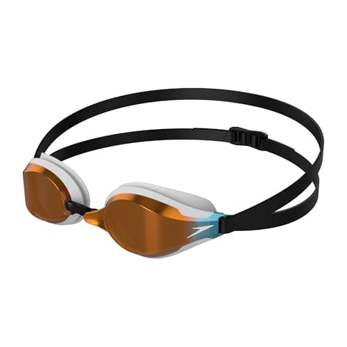 Image of Speedo Unisex-Adult Fastskin Speedsocket 2 Swimming Goggles | Competitive Racing Goggles | Anti-fog | Anti-leak Goggles, White/Copper, One Size