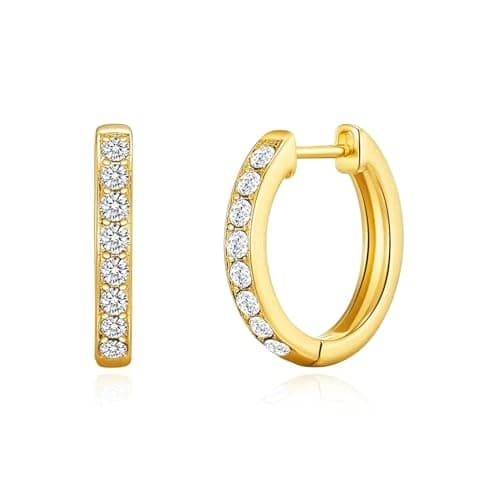 Image of Philip Jones 18k Gold Plated Hoop Earrings Created with Zircondia® Crystals