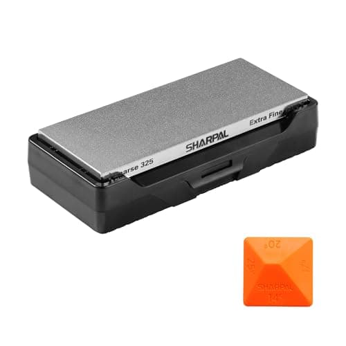 Image of SHARPAL 156N Diamond Whetstone Knife Sharpener with Storage Base, 2 Side Grit Coarse 325 / Extra Fine 1200, Diamond Sharpening Stone with Non-Slip Base and Angle Guide (152 x 63mm / 6 x 2.5 Inch)