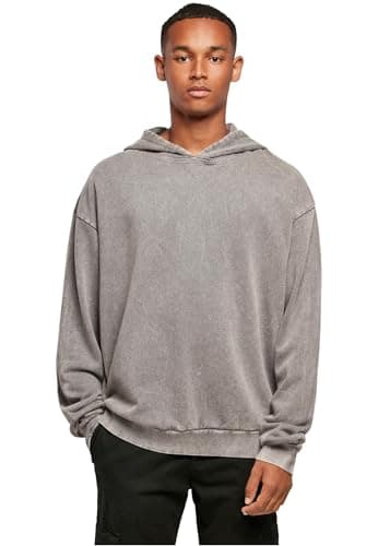 Image of Build Your Brand Men's Acid Washed Oversized Hoodie Asphalt 3XL