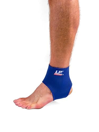 Image of LP Ankle Support with Neoprene Material - Effective Sports Injury Rehabilitation & Chronic Ankle Pain Relief. Blue, Large