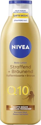 Image of NIVEA Body Lotion Q10 Firming + Tanning (250 ml), Body Milk for Firmer Skin & Improved Elasticity in 7 Days, Body Cream with Q10 for a Natural Tan