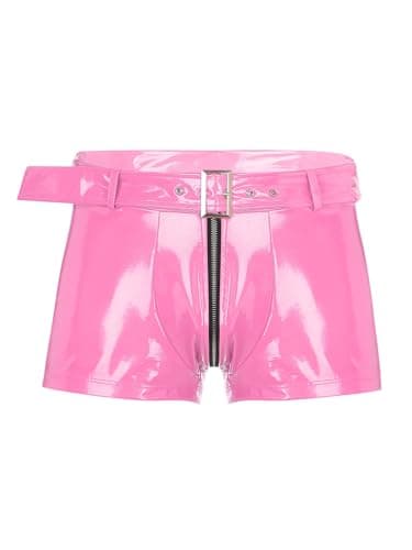 Image of CHICTRY Men Shiny Metallic Swim Boxer Briefs Trunks Shorts Hot Pants Bikini Swimsuit Stage Underwear 6# Pink A L