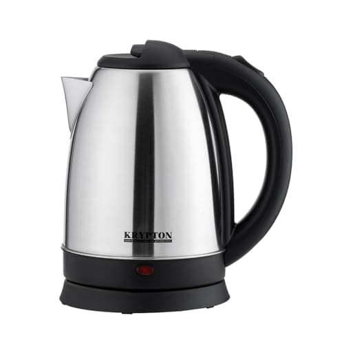 Image of KRYPTON Electric Kettle | 1.8L Cordless Stainless Steel Jug Kettle with LED Indicator for Hot Water Tea Coffee | Boil Dry Protection Auto Shut Off Water Gauge | Swivel Base with Auto Lid Open | 1500W