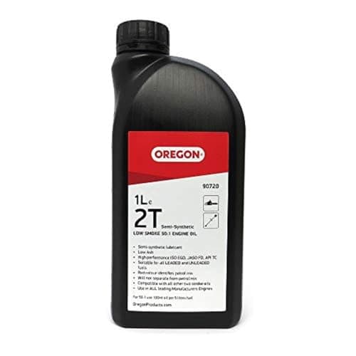 Image of Oregon 2-Stroke Engine Oil, Self-Mixing Partly Synthetic Mineral Chainsaw Oil, Low Smoke, Low Ash Lubricant, Protects Engine & Improves Performance, 2T, Leaded or Unleaded Fuels, 1 Litre (90720)