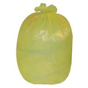 Image of JANTEX 200 x Medium Duty Yellow Bin Bags (Pack of 200) - Commercial Kitchen 80Litre 10kg Yellow Refuse Sacks Bin Liners Bin Bags