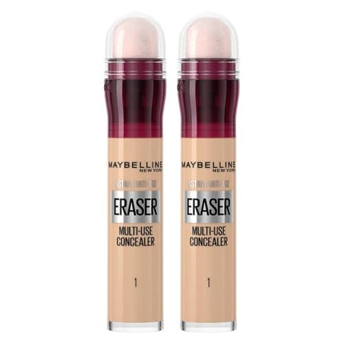 Image of Maybelline DOUBLE Concealer Instant Anti Age Eraser Eye Concealer, Dark Circles And Blemish Concealer, Ultra Blendable Formula 01 Light