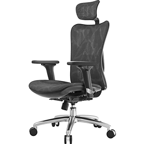 Image of SIHOO Ergonomic Office Chair Mesh Desk Chair with Adjustable Lumbar Support 3D Armrests Breathable High Back Computer Chair (Black)