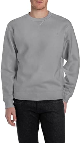 Image of Replay Men's M3102 Sweatshirt, 093 Lead Grey, XL