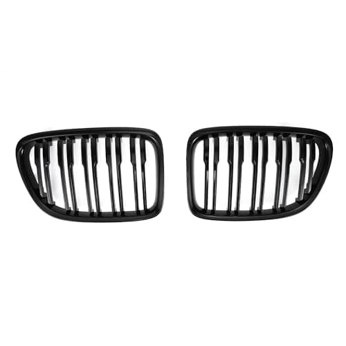 Image of X AUTOHAUX Front Hood Bumper Grille Grill for BMW X1 E84 2009-2015 No.51112993305/51112993306 Front Bumper Kidney Grille Grill Double Slat Gloss Black 1 Pair