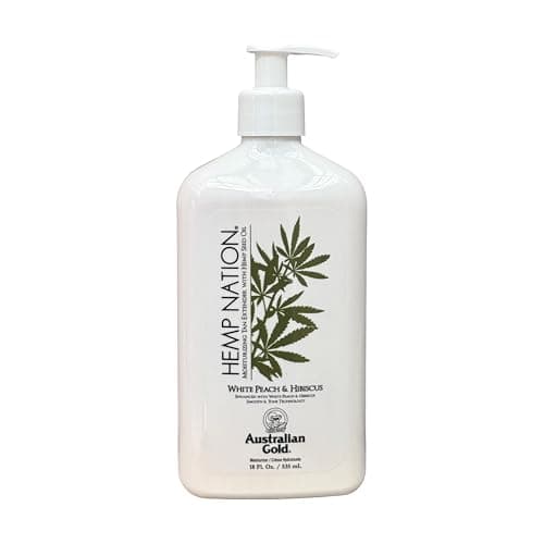 Image of Australian Gold - Hemp Nation White Peach & Hibiscus Tan Extender Body Lotion 535 ml