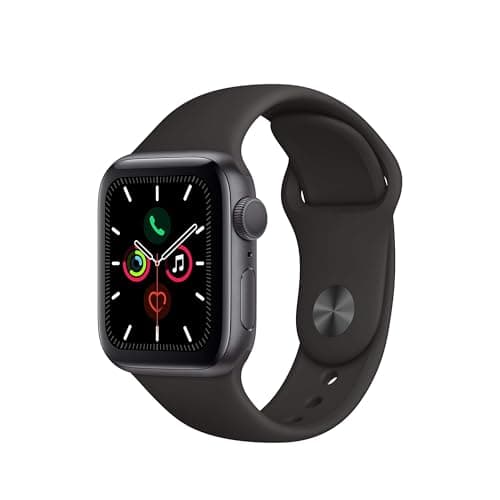 Image of (Renewed) Apple Watch Series 5 (GPS, 44mm) - Space Gray Aluminum Case with Black Sport Band