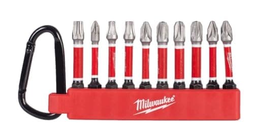 Image of Milwaukee 4932500397 10 Pieces Shockwave Impact Duty Screwdriver Bit Carabiner Set