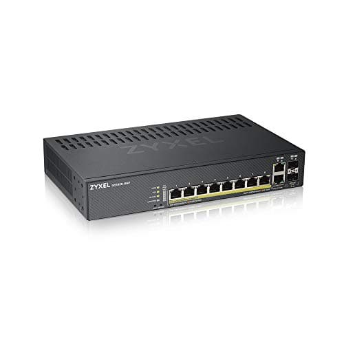 Image of Zyxel 8 Port PoE Switch | Smart Managed | Gigabit Network Ethernet Switch | 8x GbE PoE+ with 130W Budget + 2x SFP GbE Combo | Desktop or Wall Mount | Fanless | Hybrid Mode Nebula Cloud | GS1920-8HPv2