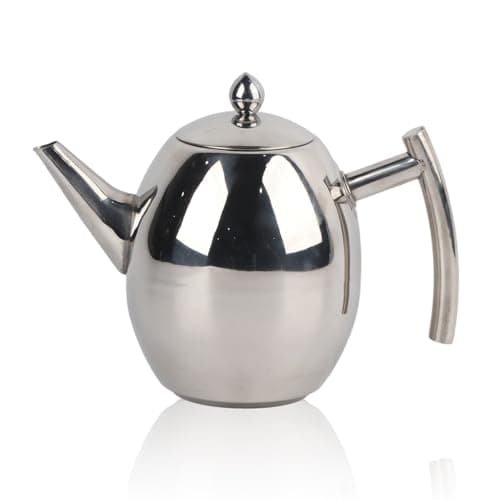 Image of Gsycle Stainless Steel Teapot with Infuser, Tea Kettle, Double Wall Insulated, Loose Leaf Tea Infuser Pot, 1000ML