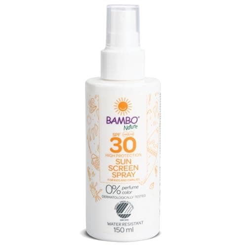 Image of Bambo Nature Suncream Spray, 150ml, SPF 30 Sun Screen, Colourant & Fragrance Free, Sunscreen To Protect Your Skin, Dermatologically Tested