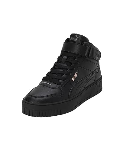Image of Puma Women Carina Street Mid Sneakers, Puma Black-Puma Black-Rose Gold, 7 UK