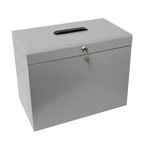 Image of Cathedral Products A4 Steel File Box with Starter Pack of 5 Suspension Files - Grey