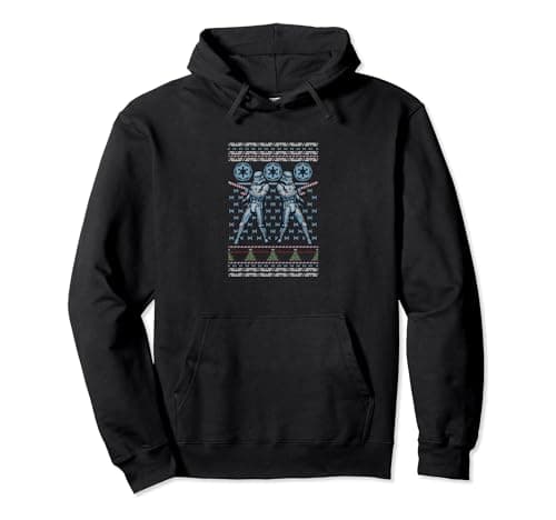 Image of Star Wars Christmas Stormtrooper Candy Cane Ugly Sweater Pullover Hoodie