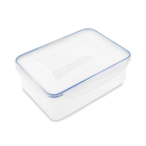 Image of Addis Clip Tight Lunchbox Food Storage Container 2 Litre Rectangle Airtight Silicone Seal Containers Bpa Free Easy Locking Lid Clips, Clear Transparent