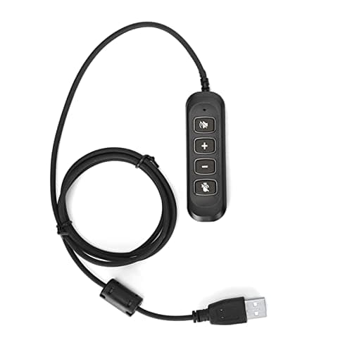 Image of Womamaxsc H901 USB Plug QD Cable Adapter, Call Center Headset Adapter with Adjustable Volume and Mic Mute, 3.5mm to USB Audio Control Adapter for Wired Headset Equipment (Gray)