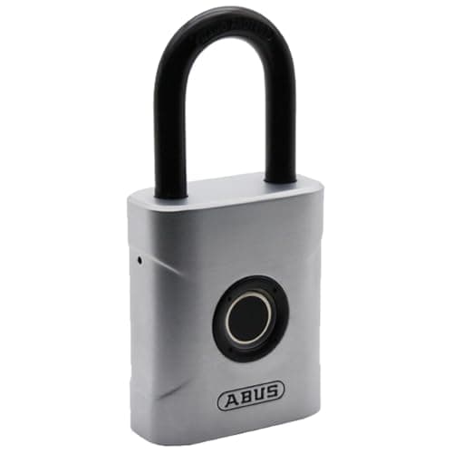 Image of ABUS Touch 57/50 fingerprint lock - keyless, weatherproof padlock - IP66 & IP68 - for gym, office, home, garden and much more, silver, 50mm