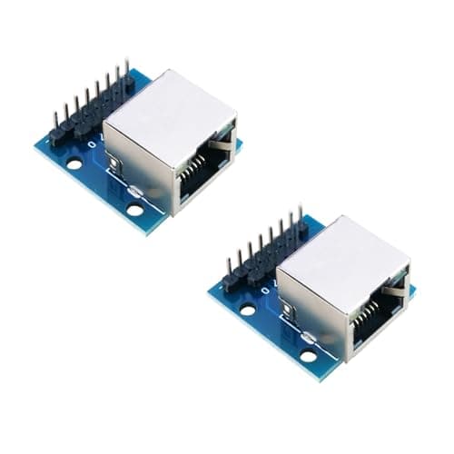 Image of Teansic 2PCS RJ45 8P8C Ethernet Female Connector with LED,RJ45 Socket to DIP 2.54mm Pitch Ethernet Connector (with Welded Straight pins)