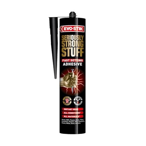 Image of EVO-STIK Seriously Strong Stuff White - 290ml - Fast Setting Adhesive - Sets in 15 Minutes - Indoor & Outdoor Use