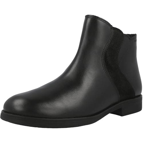 Image of Geox Girls J Agata Girl WpfAnkle Boot, black, 5 UK