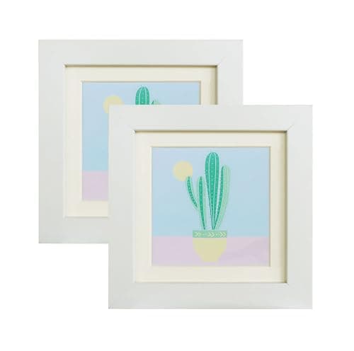 Image of 5×5" Photo Frames White MDF Square Picture Frames for Photos 3.5 X 3.5 inches with Mat or 5 X 5 without Mat, Set of 2 with Acrylic Glass For Wallmounted & Desk Top