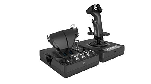 Image of Logitech G X56 H.O.T.A.S Throttle and Joystick Flight Simulator Game Controller, 6 Dregrees of Freedom, 4 Spring Options, +189 Programmable Controls, RGB Lighting, 2x USB, PC - Black