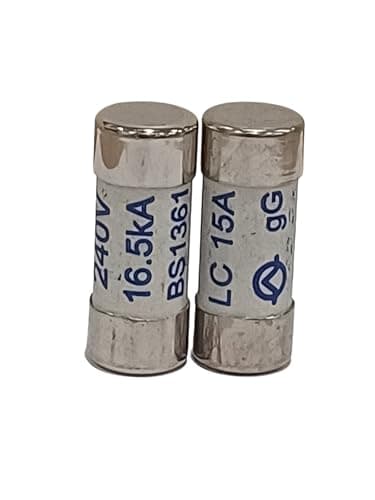 Image of 15A UK CONSUMER UNIT 15 AMP BS1361 FUSE, 26mm X 11mm, SUITABLE FOR WATER AND STORAGE HEATERS. PACK OF (2)