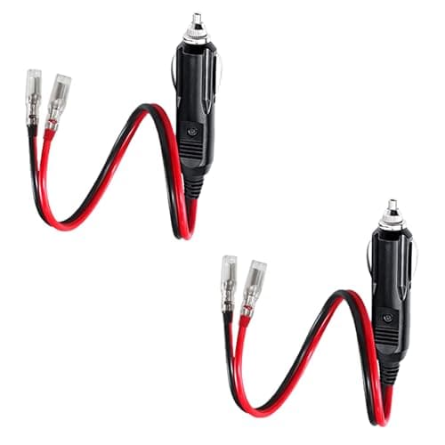 Image of CYSSJF 12V Cigarette Lighter Plug Male Plug for Cigarette Lighter Adapter | Car Replacement, 24V/12V Car Plug with Leads, 30CM/11.8IN,10A Fuse, LED Light | For Motorcycle Car Tractor Camper (2 PCS)